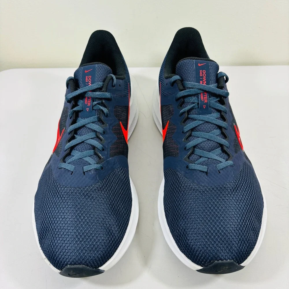 Nike Downshifter 11 Running Shoes Men Size 11.5 Blue‎ Chile Red DD3576-400